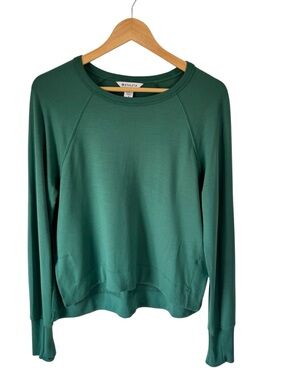 Athleta Coaster Luxe Recover High Hip Sweatshirt Green Stretch Size M